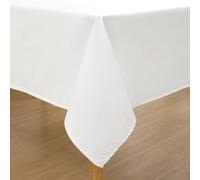 Homaxy Mantel con aspecto de lino, lavable, efecto loto, rectangular, 140 x 240 cm, impermeable, protección antimanchas, color blanco