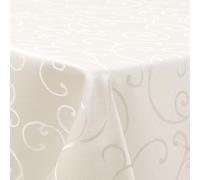 Homaxy Mantel lavable rectangular, 100 x 140 cm, poliéster, mantel jacquard, ropa de mesa, adornos, repele la suciedad, fácil cuidado, color beige
