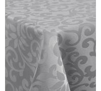 Homaxy Mantel lavable rectangular 130 x 130 cm, mantel de poliéster, jacquard, ropa de mesa, adornos, fácil de limpiar, repele la suciedad, color gris