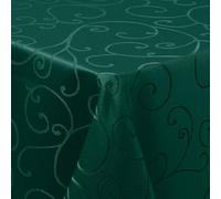 Homaxy Mantel lavable rectangular, 130 x 220 cm, poliéster, mantel jacquard, ropa de mesa, adornos, repele la suciedad, fácil de limpiar, verde oscuro