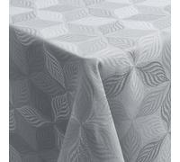 Homaxy Mantel lavable rectangular, 80 x 80 cm, jacquard multihojas, adornos, repele la suciedad, fácil cuidado, color gris