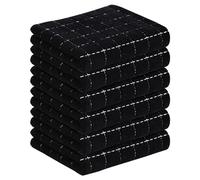 Homaxy - Paños de Cocina de 100% algodón de Rizo, diseño a Cuadros, Suaves y súper absorbentes, Paquete de 6 Unidades, 33 x 71 cm, Negro