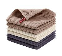Homaxy Paños de Cocina de Tejido gofre 100% algodón, ultrasuaves, absorbentes, de Secado rápido, 12 x 12 Pulgadas, Paquete de 6, Colores Mixtos