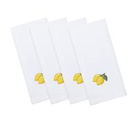 Homaxy Toallas de Cocina 100% algodón con Bordado de limón, ultrasuaves, absorbentes, de Secado rápido, 13 x 28 Pulgadas, Paquete de 4