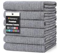 Homaxy Toallas de Cocina (18 x 28 Pulgadas, Paquete de 6), Toallas de Mano Grandes de algodón para Cocina, Planas y de Rizo, Juego de paños de Cocina Altamente absorbentes de 380 g/m²