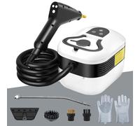 Hombasing Limpiador de vapor de 2500 W para uso doméstico, mango ajustable de velocidad de 6 niveles, limpiador de vapor de mano de 1.2 L para el hogar, coche, cocina, muebles, suelo, máquina de vapor