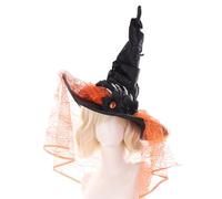 Hombo de brujas: sombrero de bruja negro retro con hueso de los dedos, cosplay de Halloween, tocado de encaje vintage puntiagudo, decoración de araña para mujeres, mascarada, baile de graduación, even
