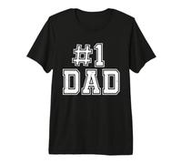 Hombre #1 Dad Number One Dad Día del Padre Vintage Sports Camiseta Premium
