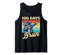 Hombre 100 Days of School Brush Boy Dab Retro 100th Day para niños Camiseta sin Mangas