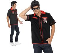 Hombre 1950s Rock N Roll Bolos Camisa Rockabilly Disfraz Nuevo