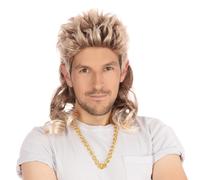 Hombre 2 Tono Salmonete Peluca 80s Disfraz Estrella Del Pop Adulto Accesorio de