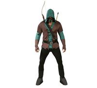 Hombre 5 Piezas Oscuro Arquero Robin Hood Disfraz de Halloween Talla L