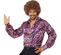 Hombre 60s 1960s 60's 70s Psicodélico Cnd Disfraz de Disco Camisa Smiffys