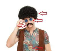 Hombre 60s 1960s Hippy Peluca & Accesorios Disfraz Kit 1960's Hippie Por Smiffys