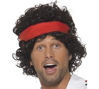 Hombre 80s 1980s 1980's Jugador Tenis Disfraz Peluca & Diadema Mcenroe Smiffys