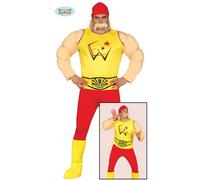 Hombre 80s Retro Luchador Disfraz 1980s Luchador Conjunto Traje Nuevo Fg