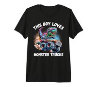 Hombre A Este Chico le encantan los Camiones Monstruos - Monster Truck Dinosaurio Camiseta Premium