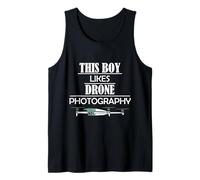 Hombre A un Chico le Gusta la fotografía con Drones Fotógrafo aéreo Camiseta sin Mangas