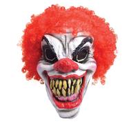 Hombre Adulto Halloween Terror Payaso Espuma Máscara Con Pelo Rojo Disfraz