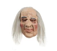Hombre Adulto Terror Miedo Anciano Halloween Máscara Y Cabello Disfraz Accesorio