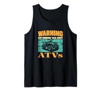 Hombre Advertencia Puede Hablar repentinamente sobre ATV Todo Terreno Quad Bikers Camiseta sin Mangas