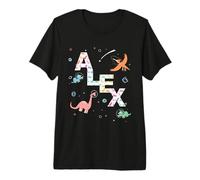 Hombre Alex - Nombre de niño con Dinosaurios para niños Camiseta Premium