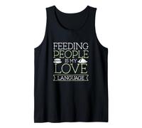 Hombre Alimentar a la Gente es mi lenguaje de Amor para el Equipo de Servicio de Catering Camiseta sin Mangas