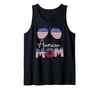 Hombre All American Mom Sunflower USA Flag Sunglasses 4th of July Camiseta sin Mangas