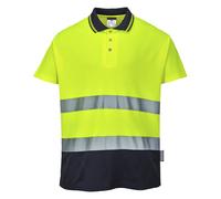Portwest S174 Polo Bicolor Cotton Punto Reflectante Ferroviario