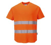Hombre Alta Visibilidad Algodón Malla Insertar Camiseta 40+ Upf Rated Hidratante