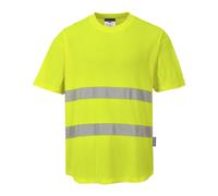 Hombre Alta Visibilidad Algodón Malla Insertar Camiseta 40+ Upf Rated Hidratante