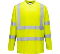 Portwest Camiseta de manga larga S178YER – Alta visibilidad, transpirable, 40+ UPF – Amarillo XXXL