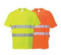 Hombre Alta Visibilidad Transpirable Algodón Cómodo Camiseta Hidratante 40+ Upf