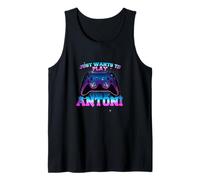 Hombre ANTONI - LEVEL UP con controller: SOLO QUIERE JUGAR Camiseta sin Mangas