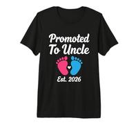Hombre Anuncio de bebé Promovido al tío EST. 2026 Camiseta Premium