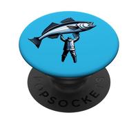 Hombre atrapa primer premio de pescado Copa Pesca Pesca PopSockets PopGrip Adhesivo