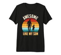 Hombre Awesome Like My Son Retro Papá Hijo Día del Padre Camiseta Premium