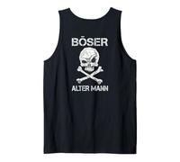 Hombre Back -Piprint Evil Old Man Calavera y huesos Camiseta sin Mangas
