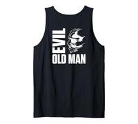 Hombre Backprint Evil Old Man Der Malse Viejo Viejo Calavera Camiseta sin Mangas