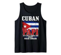 Hombre Bandera de Cuba para papá cubano Orgullo Vintage Divertido Día del Padre Camiseta sin Mangas