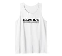Hombre Bearded Collie Dog Dad Owner Distressed Text Camiseta sin Mangas