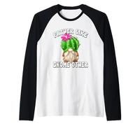 Hombre Best Cactus Dad Saying For Fathers Day Funny Grandpa GNOME Camiseta Manga Raglan