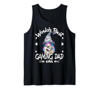 Hombre Best Gaming Dad GNOME with Headset For Funny Gamer Grandpa Camiseta sin Mangas