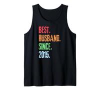 Hombre Best Husband Since 2015 10th Anniversary For Fun Husband Camiseta sin Mangas