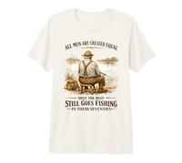 Hombre Best Men Fishing In Seventies 70s Angler Fisherman Grandpa Camiseta Premium