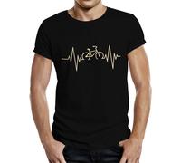 Hombre Bicicleta Camiseta - Latido Del Corazón Rueda - Divertido Radler-Shirts