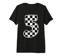 Hombre Birthday Boy Girl 5 Five Race Car 5th Birthday Racing Flag Camiseta Premium