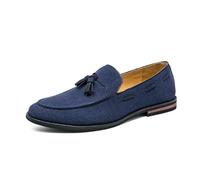 Hombre Borlas Mocasines Ante De Vestir Zapatos Uniforme Mocasín,Azul,46 EU