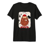 Hombre Born in The Woods - Regalo para papá de leñador Barbudo Camiseta Premium