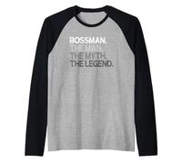 Hombre Bossman The Man Myth Legend Camiseta Manga Raglan